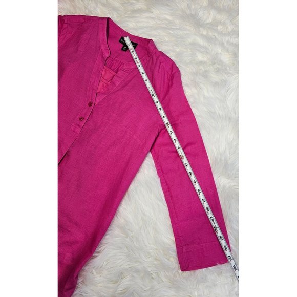 Dana Buckman Lined Long Sleeve Linen Mini Dress, XSmall - Picture 5 of 8